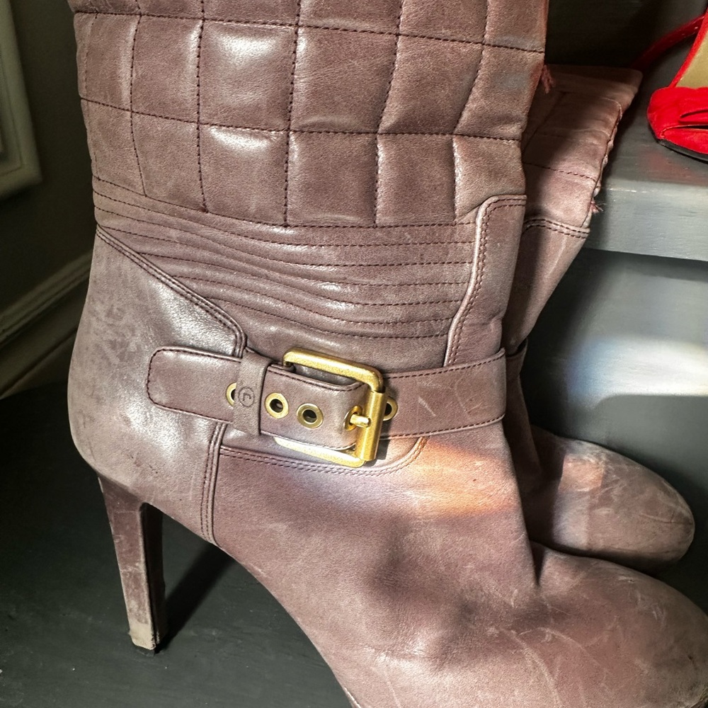 Rockport Janae kneehigh leather boot rare mauve 8.5 USA - Picture 3 of 11